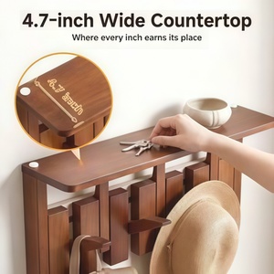 Porte-manteau mural en bois à touches <span class=keywords><strong>de</strong></span> piano, gain <span class=keywords><strong>de</strong></span> place, portable, pour entrée, salon, salle <span class=keywords><strong>de</strong></span> bain, <span class=keywords><strong>cuisine</strong></span> - Product Image 2