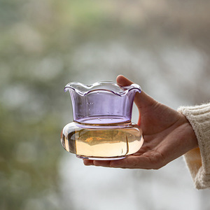 Lavador de Tazas de Té de Vidrio Wuxi Hall, Forma de Flor, 150 ml, Ecológico, para Ceremonia del Té, Accesorio para el Juego de Té Kung Fu - Product Image 1