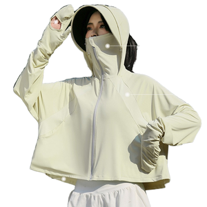 Chaqueta de ciclismo UPF50 de verano para <span class=keywords><strong>mujer</strong></span>, protección UV, ropa de protección solar de seda transpirable fina y fresca, protector contra sarpullidos - Product Image 2