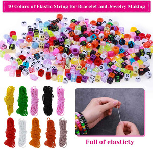 Kit <span class=keywords><strong>de</strong></span> Cuentas Pony, Cuentas <span class=keywords><strong>de</strong></span> Letras y Cuentas Decorativas con Hilo Elástico para Hacer Pulseras y Joyería, ¡Gran Venta! - Product Image 2