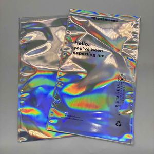 Enveloppe d'expédition en poly holographique avec logo personnalisé pour sweats à capuche, sac d'expédition laser, taille S M L, polymailer d'expédition - Product Image 6
