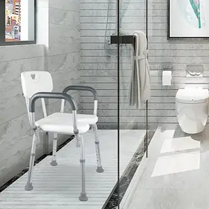 Shower Chair Bath Seat With Padded Armrests And Back For Bathtubs