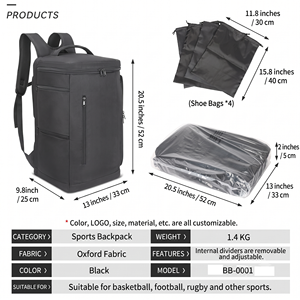 Mochila de Baloncesto Personalizada, Bolsa Deportiva con Compartimentos Ajustables, Compartimento para Portátil de 15.6 Pulgadas, Bolsillo Oculto, Respaldo Transpirable - Product Image 2