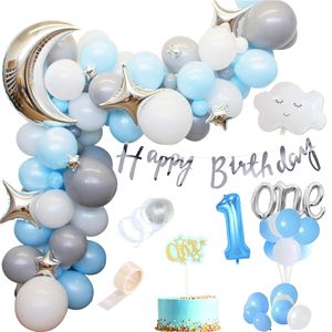 1st Birthday Boy Decorazione <span class=keywords><strong>Set</strong></span> 80Pcs Del Bambino Festa Di <span class=keywords><strong>Compleanno</strong></span> Palloncino Kit Globos Decorazione Del Partito Del Bambino Ragazzo Palloncino - Product Image 1