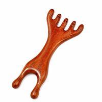 Peigne 2-en-1 en bois de santal naturel et en bois de cerf pour massage du cuir chevelu et des yeux, thérapie des méridiens, masseur de tête et outil de Gua Sha