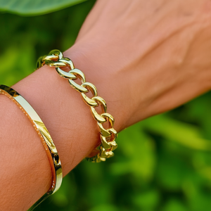 Fashion <b>Chain</b> Link <b>Bracelet</b> 316L Stainless Steel PVD Gold Plating Sustainable Resistant Jewelry for Women <b>Men</b> - Product Image 3