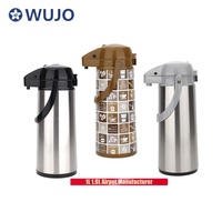 WUJO-bomba de termo de acero inoxidable, vaporizador de café al vacío con revestimiento de vidrio, fabricante de pulido de espejo