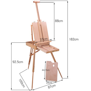 Lingette en <span class=keywords><strong>bois</strong></span> pour peinture, pour artiste français, kit de croquis, Portable, pliable, Durable, affichage - Product Image 4