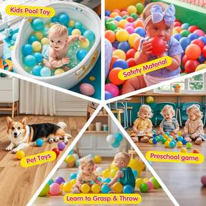 ลูกบอลพลาสติกปลอดสาร BPA ทนทานต่อการบดสีสันสดใส สำหรับสระบอลขนาดเล็กและเต็นท์เล่นสำหรับเด็กทารก เด็กวัยหัดเดิน และเด็กเล็ก - Product Image 4
