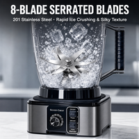 Mixeur Électrique 500W 4-en-1 : Broyeur à Glace, Extracteur de Jus, Moulin à Grains et Robot Culinaire pour Usage Domestique
