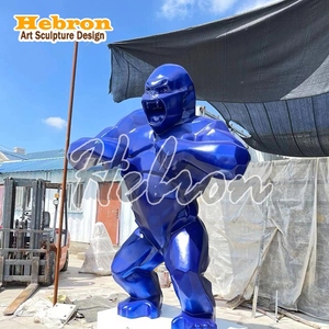Esculturas de Gorila Coloridas de Resina Roja de Tamaño Real Personalizadas para Jardín y Hogar, Estatuas de <span class=keywords><strong>King</strong></span> <span class=keywords><strong>Kong</strong></span> de Fibra de Vidrio en Venta - Product Image 5