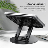 Portable 360 °   Support rotatif multifonctionnel en ABS et métal, flexible et réglable en hauteur pour ordinateur portable et tablette