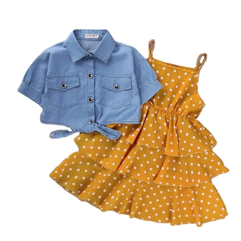 Lzhlzh — ensemble de vêtements pour filles, 2 pièces, vêtements d'été pour enfants, avec motifs à pois