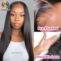 Pelucas de Cabello Humano 100% Liso de 40 Pulgadas al por Mayor de India, Peluca de Cabello Humano con Frente de Encaje de 40 Pulgadas, Peluca de Cabello Humano con Frente de Encaje Completo de 40 Pulgadas
