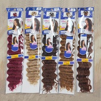 Vente en gros pour revendeurs : Cheveux synthétiques bouclés pour tresses, 22 pouces, 130g, ondulations profondes et élastiques, pour tresses bohèmes et extensions au crochet