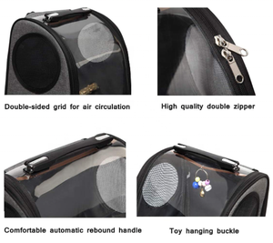 Mochila para transporte de aves, bolsa de viaje con soporte de percha y Canal, doble hombro, transparente, transpirable, jaula para pájaros poros - Product Image 3