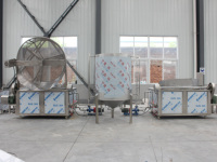 Friteuse à gaz automatique multifonctionnelle avec échangeur de chaleur et filtre en acier inoxydable 304, capacité de 500 kg/h pour une production de friture efficace