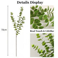 Feuilles d'eucalyptus artificielles faites à la main de haute qualité, toucher réaliste, latex vert, décoration de mariage, Saint-Valentin, décoration de la maison