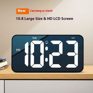 Large 10.8 Inch Digital LED Alarm <b>Clock</b> Modern Silent Single Face Week Display Wall <b>Clock</b> Plastic Mute Screen for Living Room - Product Image 6