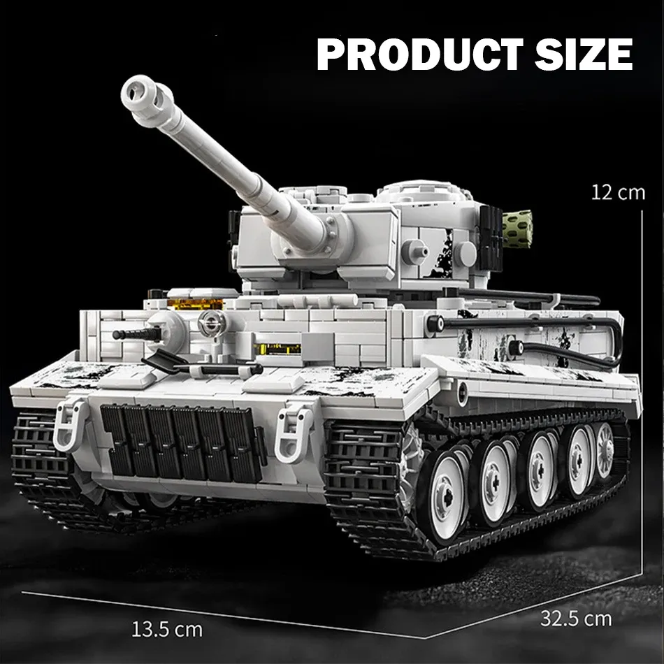 12GO WW2 Military German Tiger Tank Model Set - 1802pcs Building