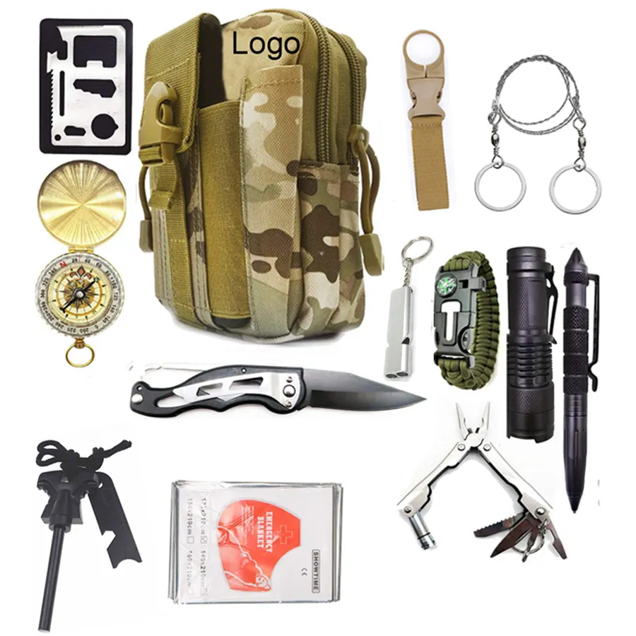 <span class=keywords><strong>Outdoor</strong></span> Survival Kit Tactische Camping Nood Ramp Survival Bag Multifunctionele Veld EHBO Tas