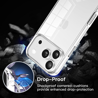 Coque de protection intégrale double face transparente antichoc avec support pour iPhone 17 Pro Max 16 15 14 Pro