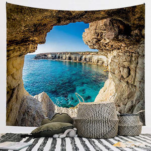 Océan <span class=keywords><strong>plage</strong></span> paysage tapisserie été fenêtre tenture murale tapis fenêtre Nature tropicale cocotier arbre tapisseries - Product Image 6