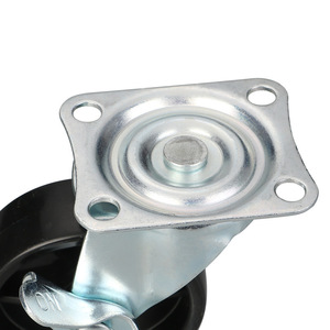 3 Inch Flat Bottom <b>Side</b> Brake Caster Swivel Wheel PP Material Furniture Storage Rack Use Bolt Hole Type 2.0 Mm Top <b>Plate</b> - Product Image 1