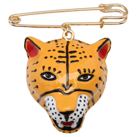 Broche de mode personnalisée en alliage plaqué or émaillé motif tigre pour enfants et femmes, épingle de costume exquise, étanche, cadeau idéal