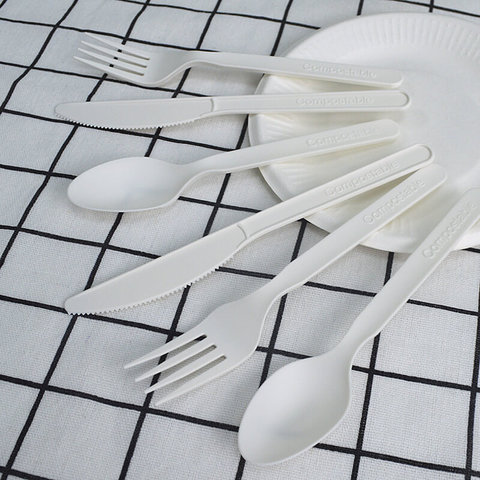 Cutlery Flatware Corn Starch Manufacturers High Quality Plastic Tableware Set