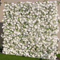 Mur de fleurs artificielles en soie à dos en tissu blanc Style moderne 2.4x2.4m pour la décoration de toile de fond de proposition de mariage de Noël