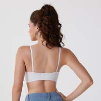 Soutien-gorge invisible à fines bretelles, sans armatures, coupe 3/4, anti-transparence, avec doubles bretelles amovibles, idéal pour l'été