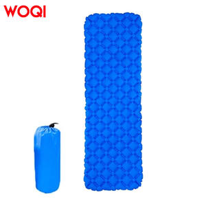 แผ่นรองนอนแคมป์ปิ้งแบบพองลมอัตโนมัติ Woqi รูปทรงสี่เหลี่ยมผืนผ้า สำหรับ 1 คน พกพาสะดวก ใช้สำหรับเดินป่า ทำจากโฟม EVA ผ้าไนลอน 40D TPU สีฟ้าส้ม - Product Image 5