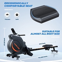 Machine à ramer intelligente magnétique pliable 007, équipement de fitness aérobie silencieux pour la maison, portable pour l'extérieur