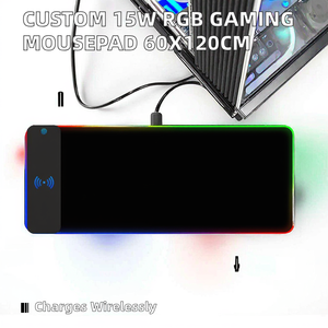 Tappetino per Mouse XXL Rettangolare da Gaming RGB con Caricatore Wireless 15W e Logo <span class=keywords><strong>Personalizzato</strong></span>, 60/120 CM, Materiale in Gomma, Disponibile - Product Image 2