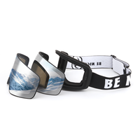 BE NICE SNOW-6100 Lunettes de ski cylindriques sphériques magnétiques à double lentille interchangeable OTG, anti-buée, protection UV, PC TPU, unisexe