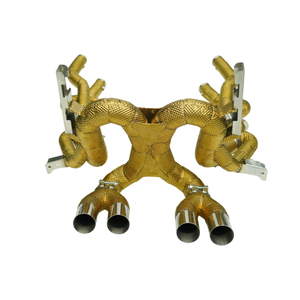 Sistema de Escape Completo de Acero Inoxidable con Válvulas para Lamborghini Revuelto 2024+ 6.5L V12 L545 LB744, Protector Térmico Dorado, Catback Header - Product Image 2