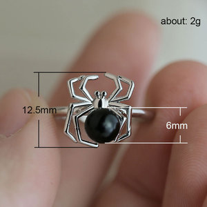 Anello Creativo a Forma di Ragno per Donne, Design con Perle, Gioiello di Moda con Motivo Insetto - Product Image 5