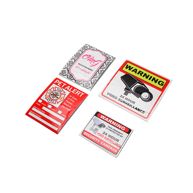 Custom UV Resistant Video Camera Security System Self Adhesive Warning UV Sticker