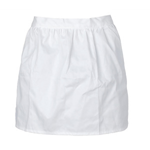 White Apron Women Woven Solid Color Short Restaurant Bar Uniform Maid Dress Style - Product Image 5