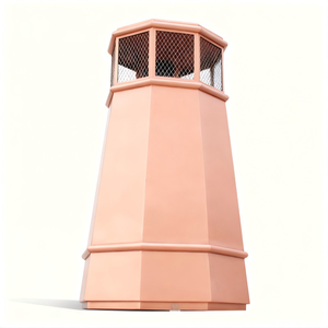 Tapa de <span class=keywords><strong>Chimenea</strong></span> Resistente a la Intemperie, Hecha a Mano, de Cobre Grueso, Octogonal Cónica, Tamaño Personalizado para Techos de Villas de Lujo - Product Image 4