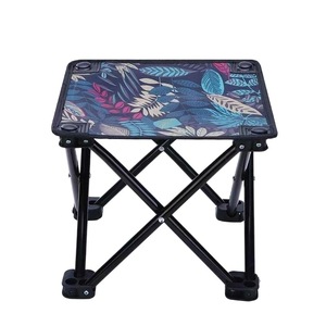 Tabouret de camping pliable 27x27x22cm, léger, en tissu Oxford, chaise de pêche et de pique-nique d'extérieur, design carré portable - Product Image 2