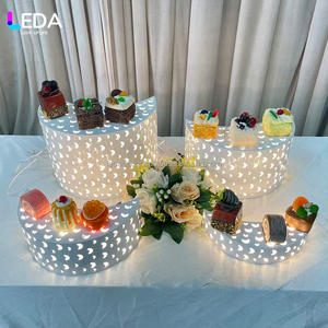 LEDA Nouveau présentoir en forme de croissant pour buffet de desserts, gâteaux, collations, repas, pause-café, présentoir alimentaire pour décoration de centre de table de mariage - Product Image 2