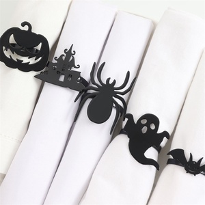 Anillos de Servilleta Metálicos de Murciélagos, Fantasmas y Calabazas de Halloween al por Mayor para Decoración de Mesas en Restaurantes, Fiestas y Eventos - Product Image 4