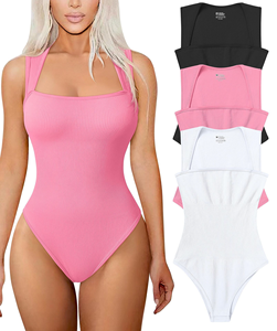 <b>Seamless</b> Bodysuit Women Shapewear Tummy Control Square Collar Tank Top U-Shape Backless Body Shaper <b>Thongs</b> Underwear Slim Waist - Product Image 4