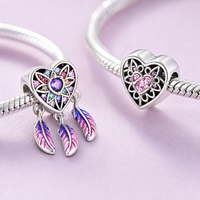 Gelang Bolo DIY Adjustable Berlapis Perak Sterling 925 dengan Hiasan Kupu-kupu Dream Catcher Hati Custom Mylove, Mikro Pave CZ, Grosir