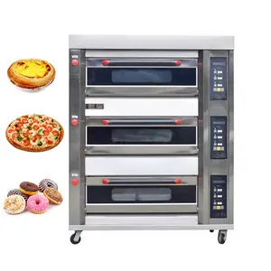 Easy China Double Deck Steam 3 Deck 6 Tray Bake Cookie Deck Oven Gas Type Modern Bread Bakery Equipment