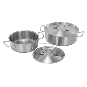 Stainless Steel Soup <b>Pot</b> With Lid Double Handle Dishwasher Safe <b>Induction</b> Compatible Minimalist Design Commercial Kitchenware - Product Image 1