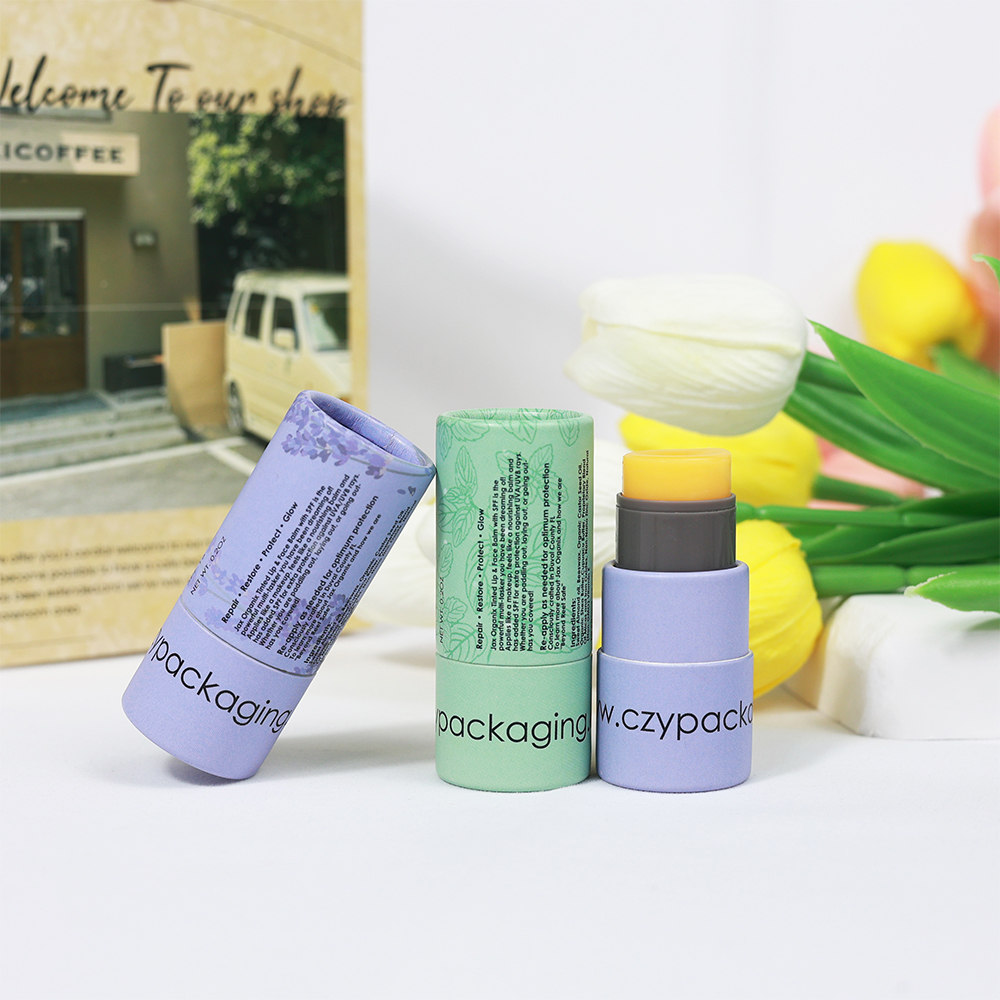 Customized Logo Pattern Printed Biodegradable Disposable Recyclable Eco-friendly Twist Craft Paper Tube for Cosmetic