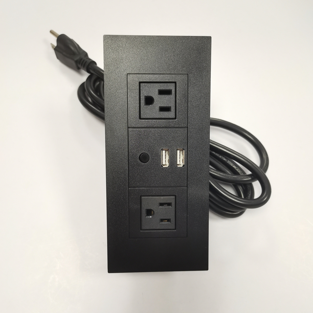 Customizable Desktop Receptacle 2AC A+A Office Furniture Recessed Power Strip Power Outlet Table Socket Box Flame Retardant PC